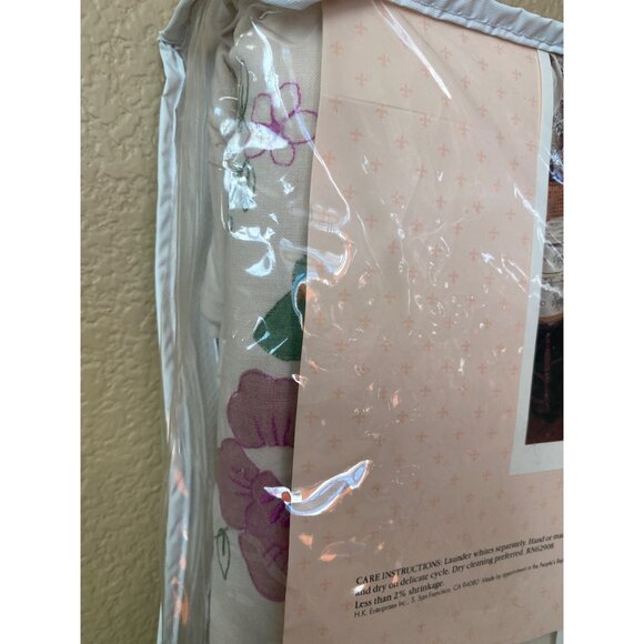 New Sealed European Home Full/Queen Duvet & Shams Set 100% Cotton Antique Rose - Picture 10 of 11